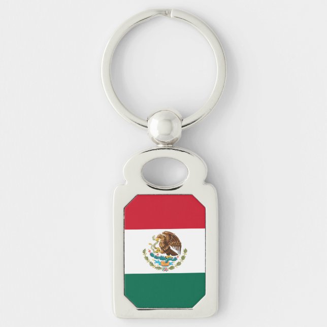 Mexico Flag, Bandera de Mexican Republic Keychain (Front)