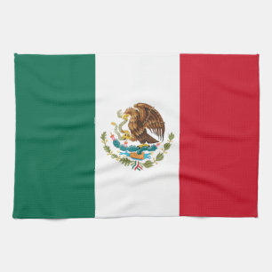 Mexico Flag, Bandera de Mexican Republic Kitchen Towel