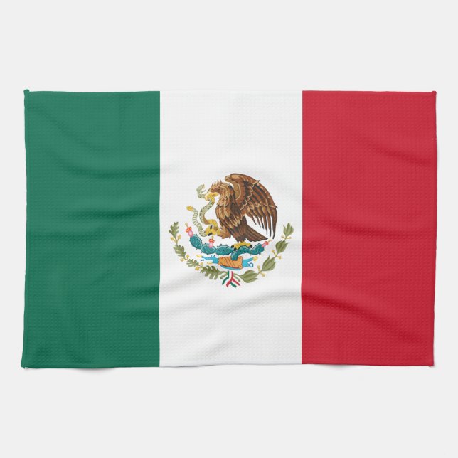 Mexico Flag, Bandera de Mexican Republic Kitchen Towel (Horizontal)
