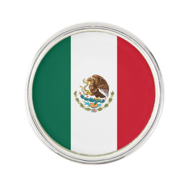 Mexico Flag, Bandera de Mexican Republic Lapel Pin (Front)