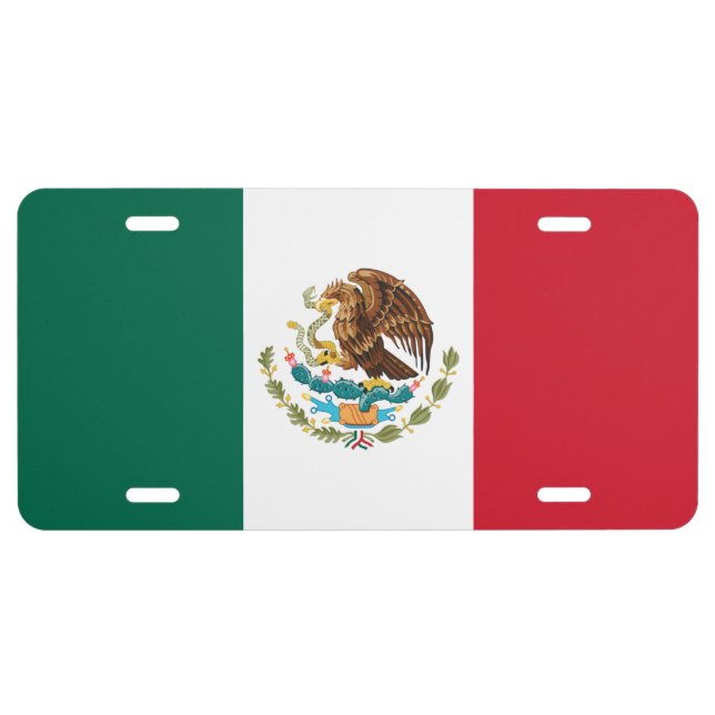 Mexico Flag, Bandera de Mexican Republic License Plate (Front)