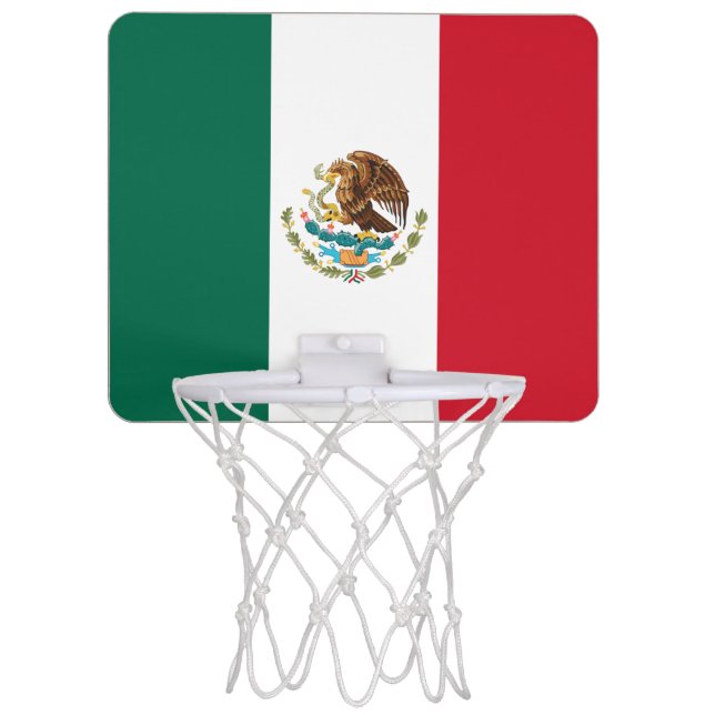 Mexico Flag, Bandera de Mexican Republic Mini Basketball Hoop (Front)