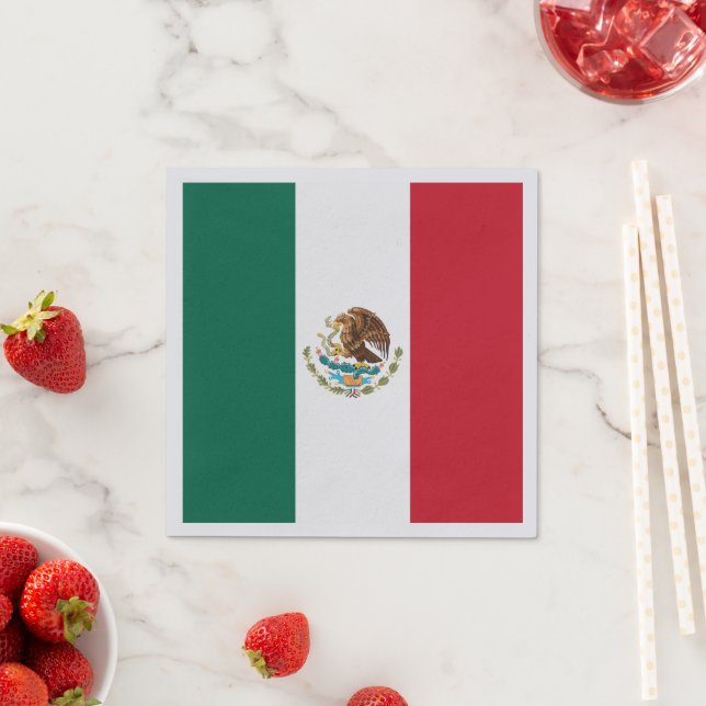 Mexico Flag, Bandera de Mexican Republic Napkins (Insitu)