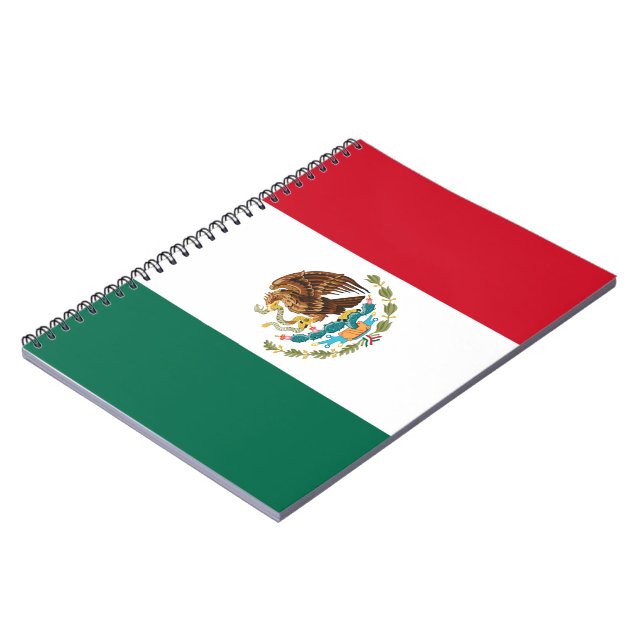 Mexico Flag, Bandera de Mexican Republic Notebook (Left Side)
