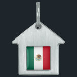 Mexico Flag, Bandera de Mexican Republic Pet ID Tag<br><div class="desc">The History and Meaning of the Mexican Flag, The Mexican flag, with its vibrant colors and distinctive symbols, holds deep historical and cultural significance for the Mexican people. The current design of the flag, featuring a golden eagle perched on a prickly pear cactus devouring a serpent, has been in use...</div>