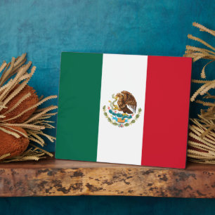 Mexico Flag, Bandera de Mexican Republic Plaque