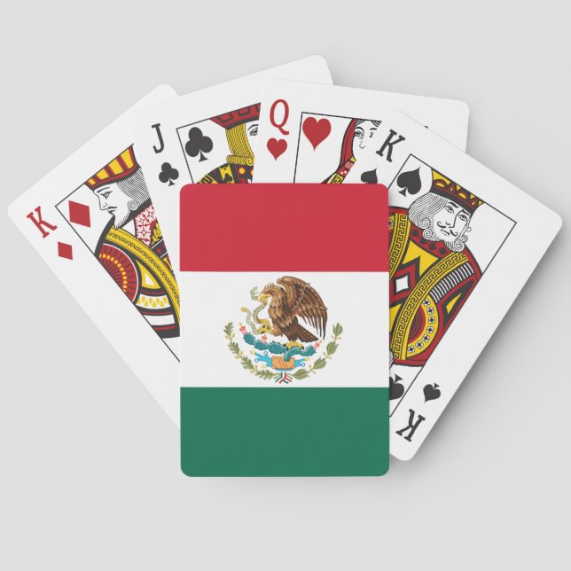 Mexico Flag, Bandera de Mexican Republic Poker Cards (Back)