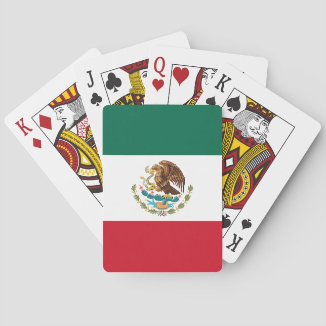 Mexico Flag, Bandera de Mexican Republic Poker Cards (Back)