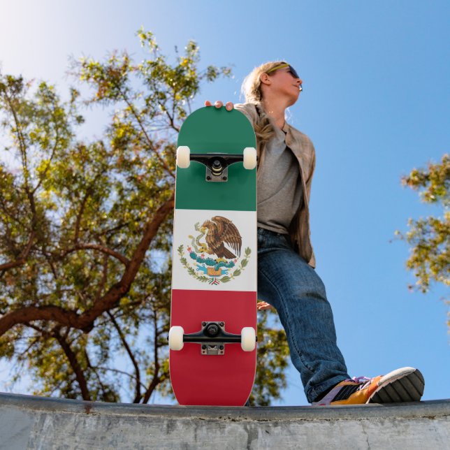 Mexico Flag, Bandera de Mexican Republic Skateboard (Outdoor 1)