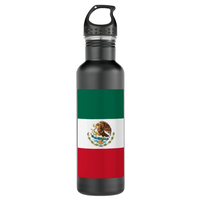 Mexico Flag, Bandera de Mexican Republic Stainless Steel Water Bottle (Front)