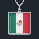 Mexico Flag, Bandera de Mexican Republic Sterling Silver Necklace<br><div class="desc">The History and Meaning of the Mexican Flag, The Mexican flag, with its vibrant colors and distinctive symbols, holds deep historical and cultural significance for the Mexican people. The current design of the flag, featuring a golden eagle perched on a prickly pear cactus devouring a serpent, has been in use...</div>