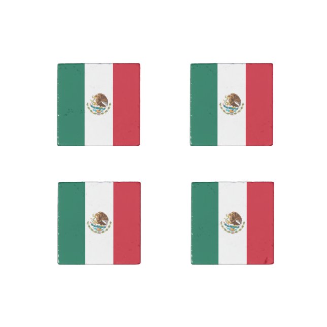 Mexico Flag, Bandera de Mexican Republic Stone Magnet (Front)