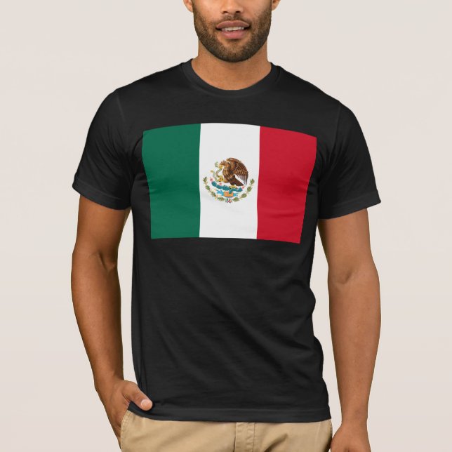 Mexico Flag, Bandera de Mexican Republic T-Shirt (Front)