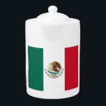 Mexico Flag, Bandera de Mexican Republic Teapot<br><div class="desc">The History and Meaning of the Mexican Flag, The Mexican flag, with its vibrant colors and distinctive symbols, holds deep historical and cultural significance for the Mexican people. The current design of the flag, featuring a golden eagle perched on a prickly pear cactus devouring a serpent, has been in use...</div>