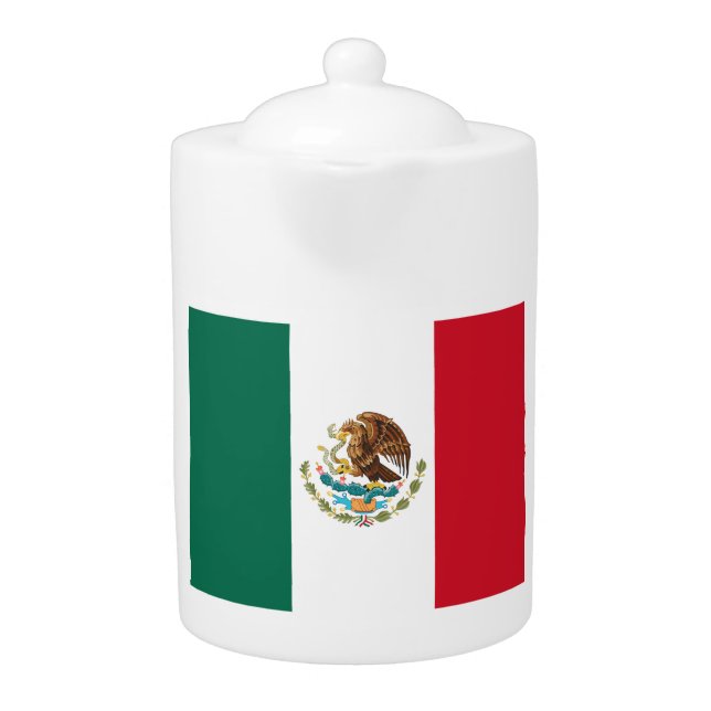 Mexico Flag, Bandera de Mexican Republic Teapot (Front)