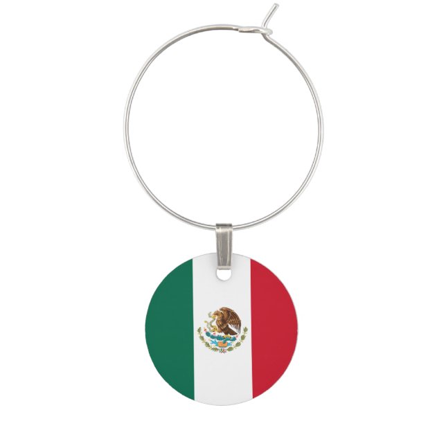 Mexico Flag, Bandera de Mexican Republic Wine Charm (First Charm)