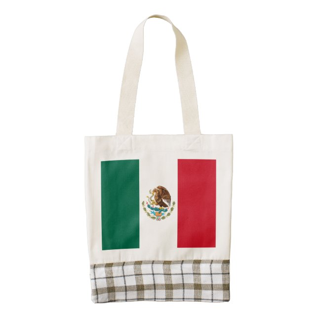 Mexico Flag, Bandera de Mexican Republic Zazzle HEART Tote Bag (Front)