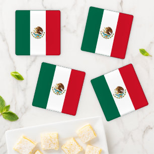 Mexico Flag, Bandera de México Republic Coaster Set