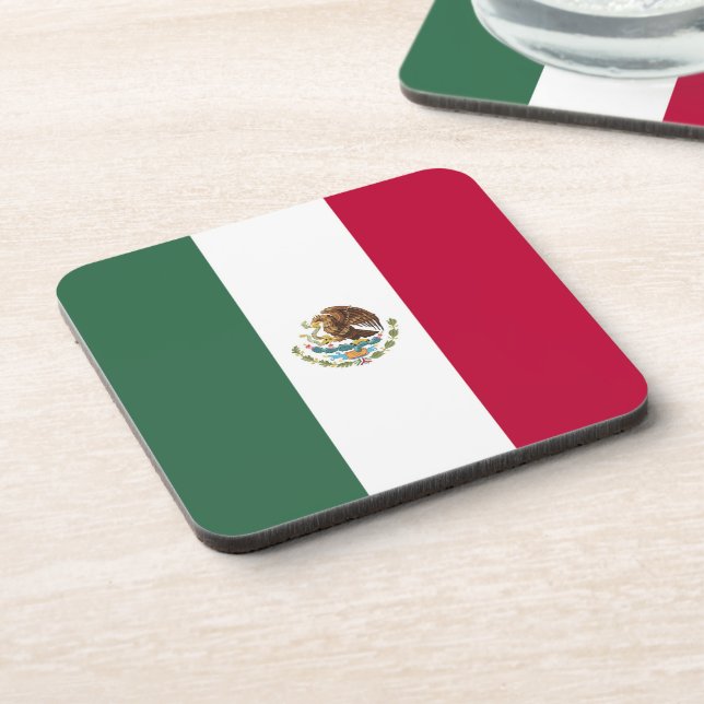 Mexico flag beverage coaster (Left Side)
