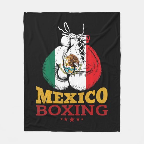 Mexico Flag Boxing Gloves Mexican Pride  Fleece Blanket