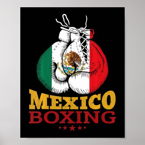 Mexico Flag Boxing Gloves Mexican Pride  Poster