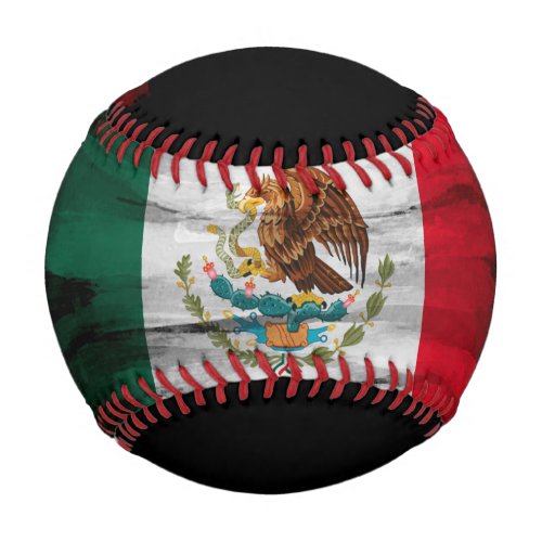 Mexico flag brush stroke national flag baseball