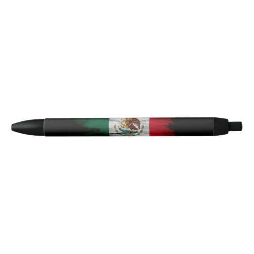Mexico flag brush stroke national flag black ink pen