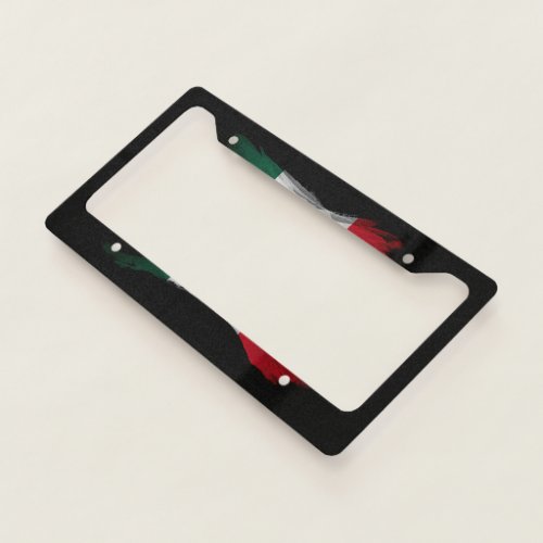 Mexico flag brush stroke national flag license plate frame