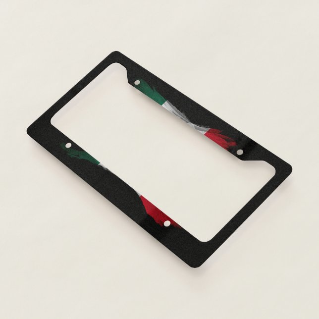 Mexico flag brush stroke, national flag license plate frame (3/4)