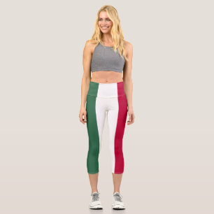 Mexico flag capri leggings