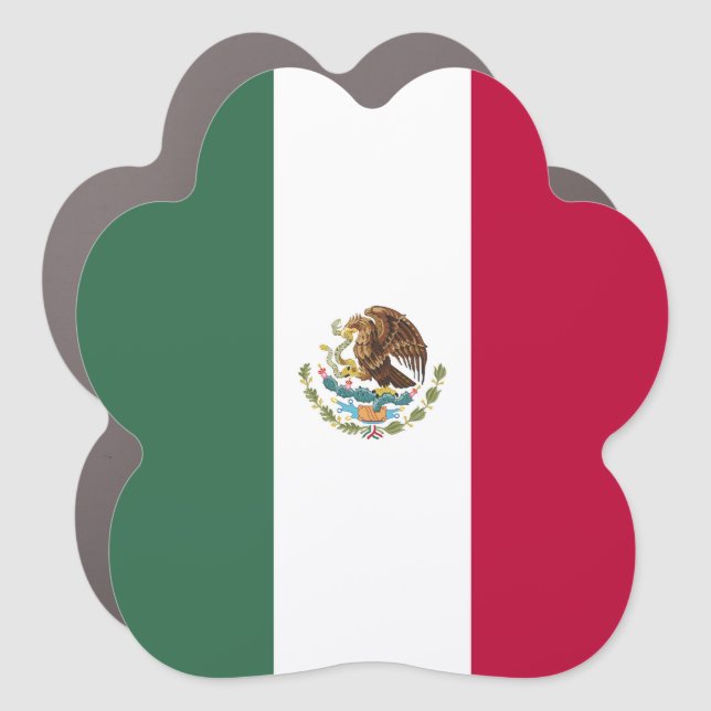 Mexico flag car magnet (Front)