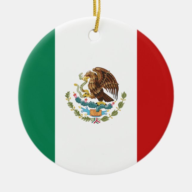 Mexico Flag Ceramic Ornament (Front)
