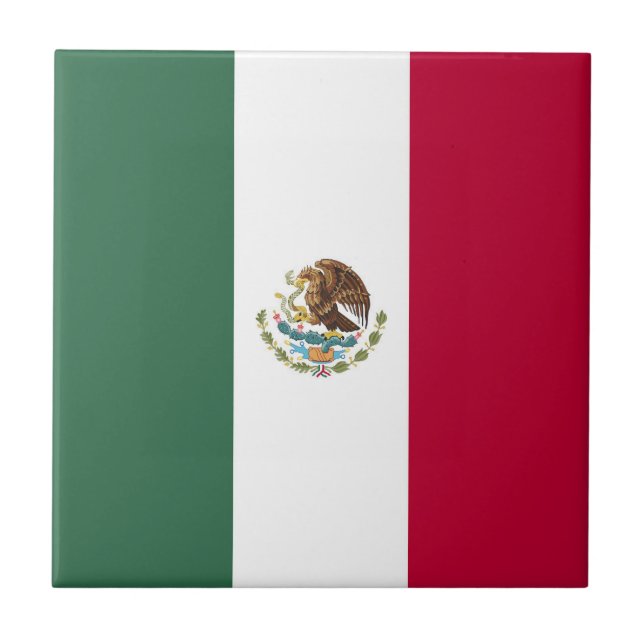 Mexico flag ceramic tile (Front)