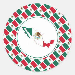 MEXICO FLAG CLASSIC ROUND STICKER