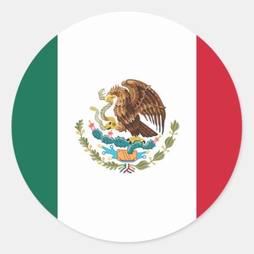 Mexico flag classic round sticker