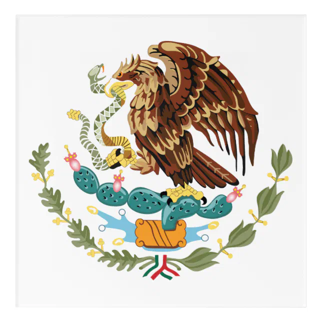 Mexico Flag Coat of Arms Acrylic Acrylic Print | Zazzle