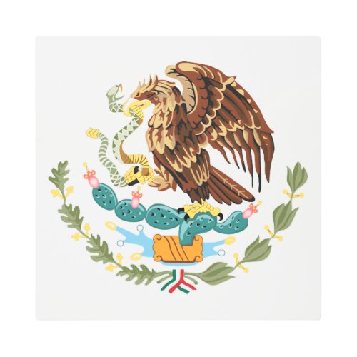 Mexico Flag Coat of Arms Metal Metal Print