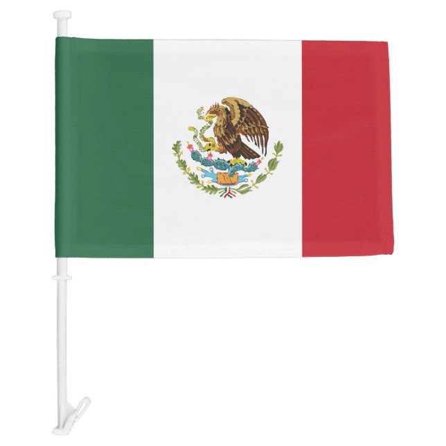 Mexico Flag Coat of Arms Patriotic Car Flag (Front)