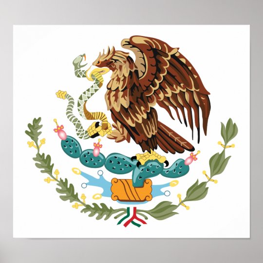 Mexico Flag Coat of Arms Poster | Zazzle.com