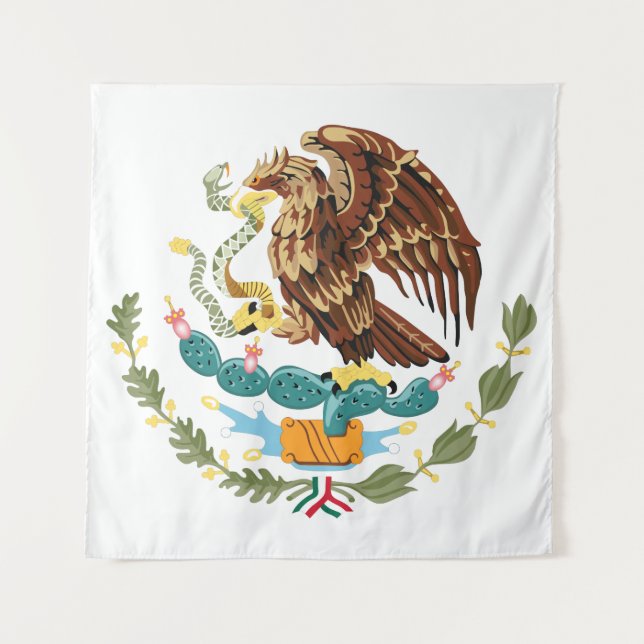 Mexico Flag Coat of Arms Tapestry (Front)