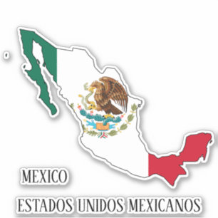 Mexico Flag Country Map Patriotic Sticker