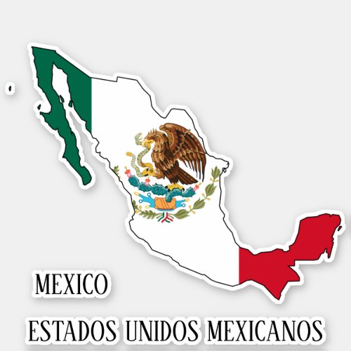 Mexico Flag Country Map Patriotic Sticker
