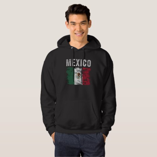 Mexico Flag Distressed _ Mexican Flag Hoodie