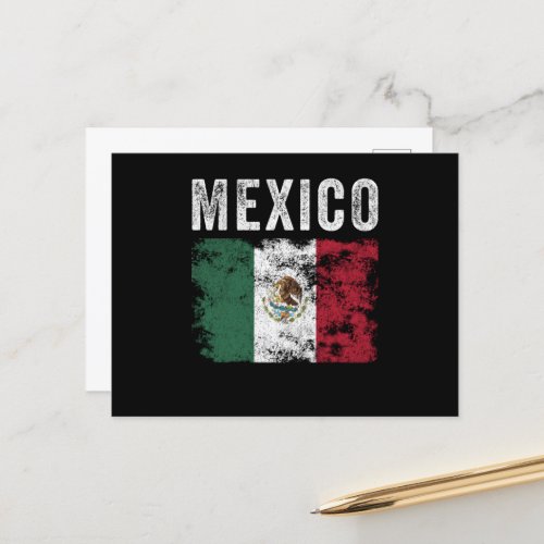 Mexico Flag Distressed _ Mexican Flag Postcard
