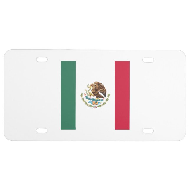 Mexico Flag Emblem License Plate (Front)
