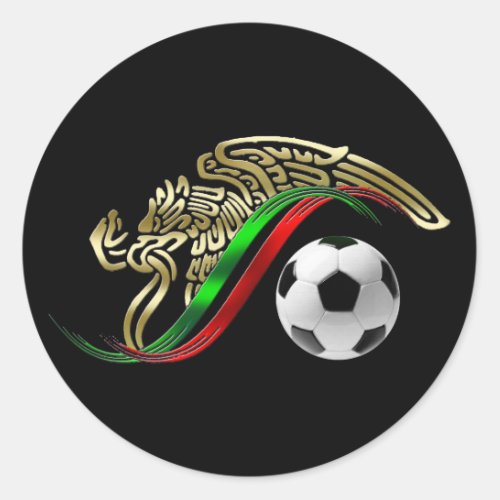 Mexico flag emblem Soccer futbol Logo Classic Round Sticker