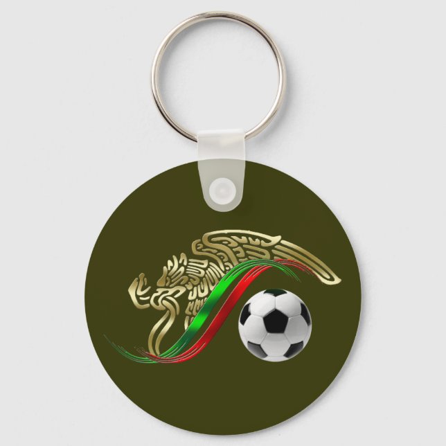 Mexico flag emblem Soccer futbol Logo Keychain (Front)