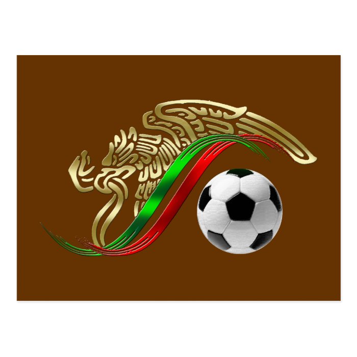 Mexico flag emblem Soccer futbol Logo Post Cards