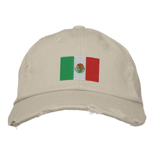 Mexico flag embroidered chino twill hat