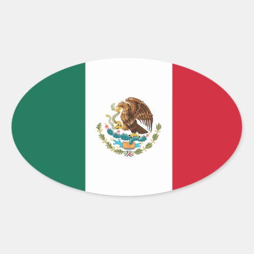 Mexico Flag European_style Oval Sticker